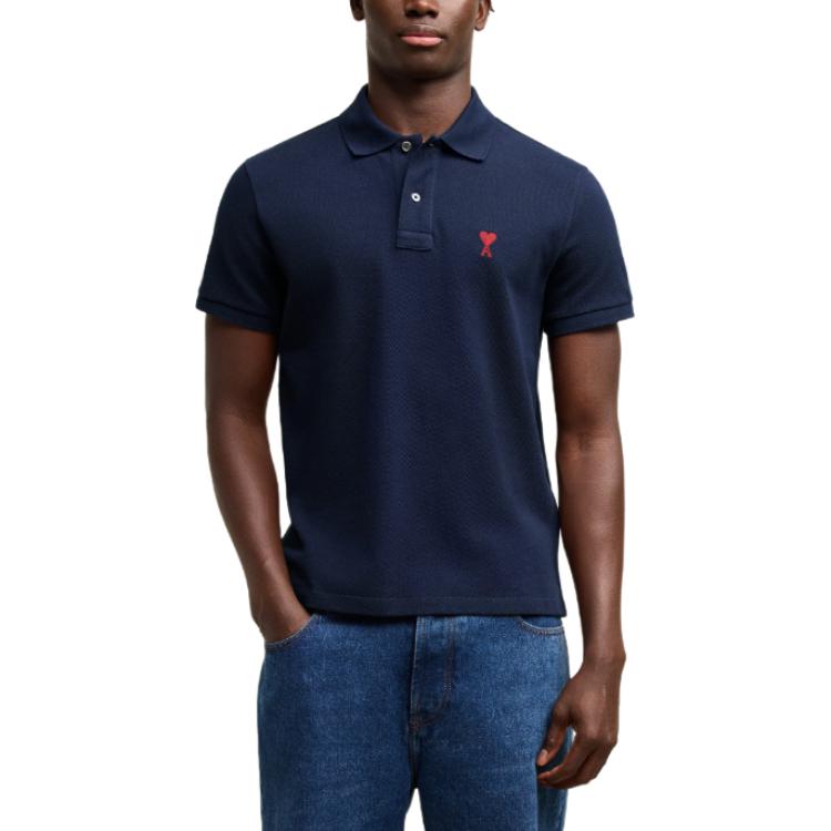 Ami Paris Ami De Coeur Logo Embroidered Polo Shirt BFUPL001760-430