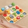 3D Colorful Alphabet Number Puzzle Montessori Wooden Puzzles Matching Games Early Education Toys Mathematics Shape Cognition