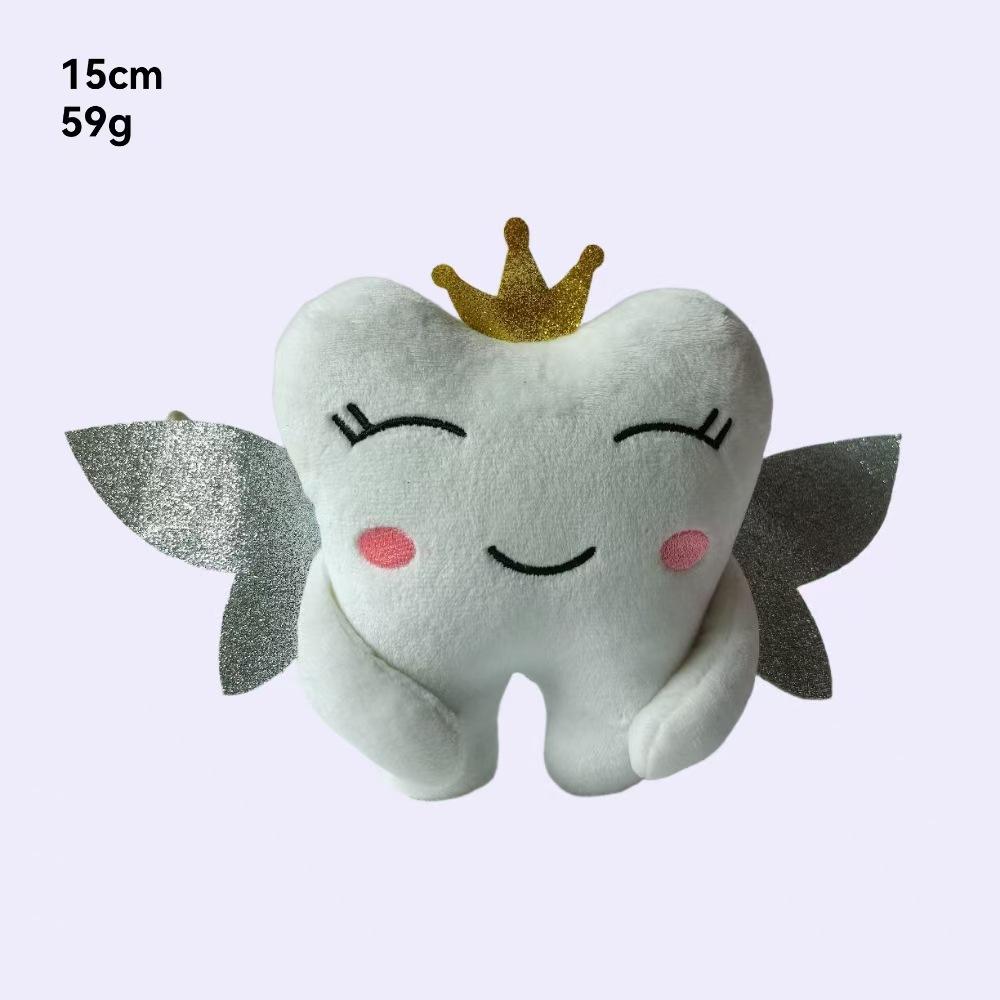 Cross-border Tooth Fairy Dog Doll with Silver Wings Storage Pocket Cute Tooth Pendant Polyester Material PP Cotton Filling 110cm 680g