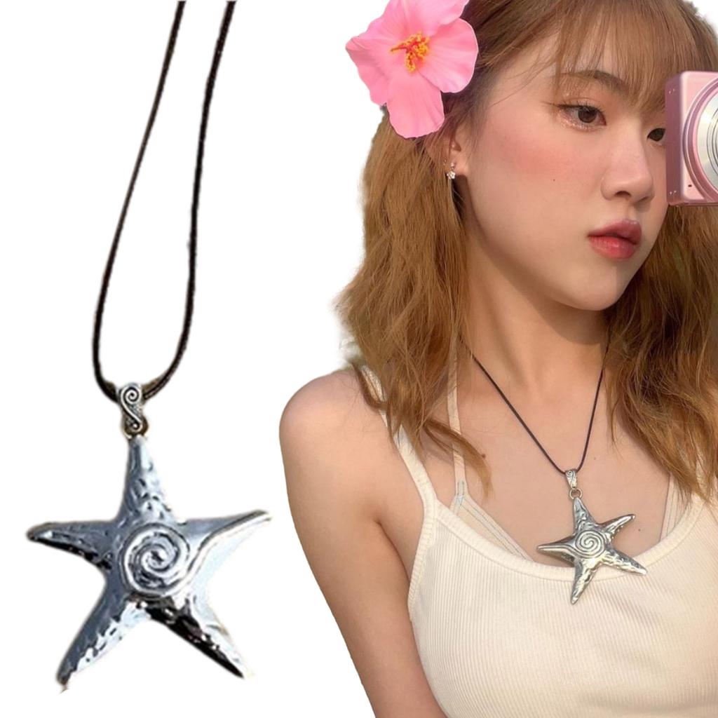 Elegant Starfish Choker Pendant Necklace Stylish Choker Women Lightweight Neck Jewelry Suitable for Parties and Event