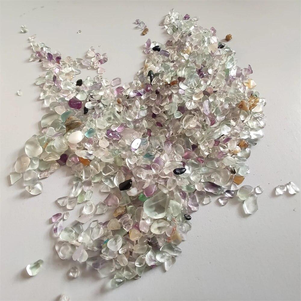 100 g natürlicher Regenbogen-Fluorit-Kristall, Rohstein, bunt, auffällig, roh, Tischdekoration, Heilkristall