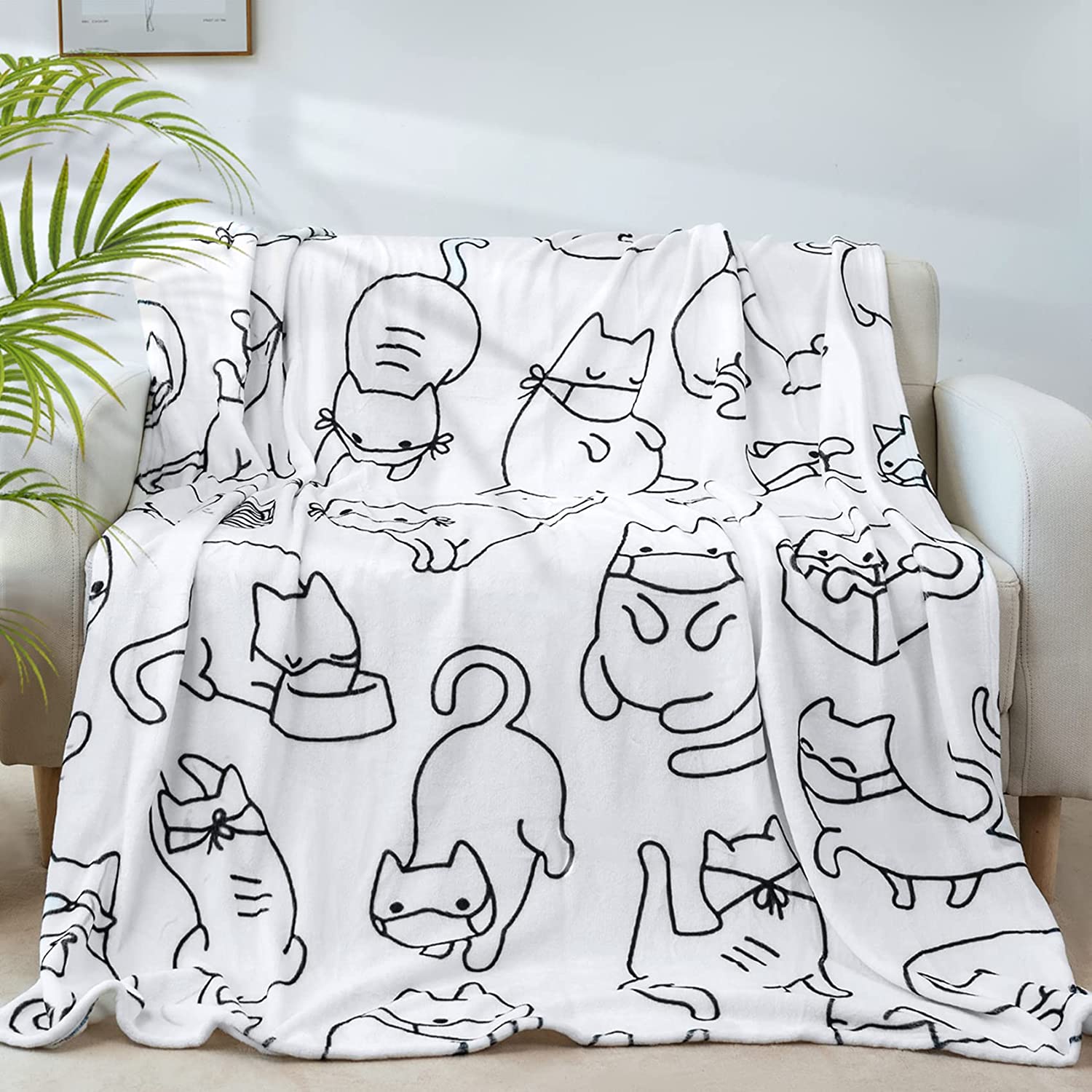 

Котяча ковдра для любителів котів Ковдра з чорними котами Ковдра з котячим принтом Милі ковдри Котяча плюшева ковдра Ковдра для котів Подарунки для жінок на тему котів 150x180cm