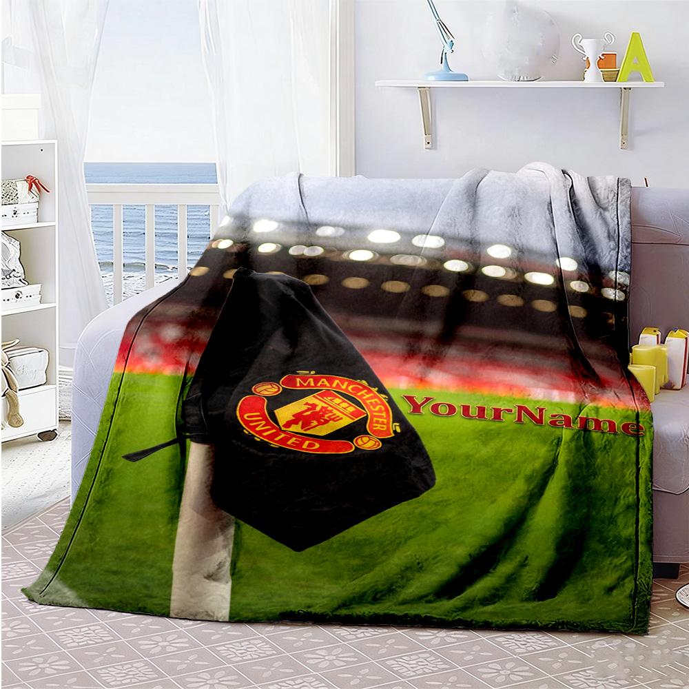 Manchester Customize Your Name Blanket Lightweight Customizable Blanket Warmthful Decor Great for Picnics Living Room Chair Bed All-Season Use