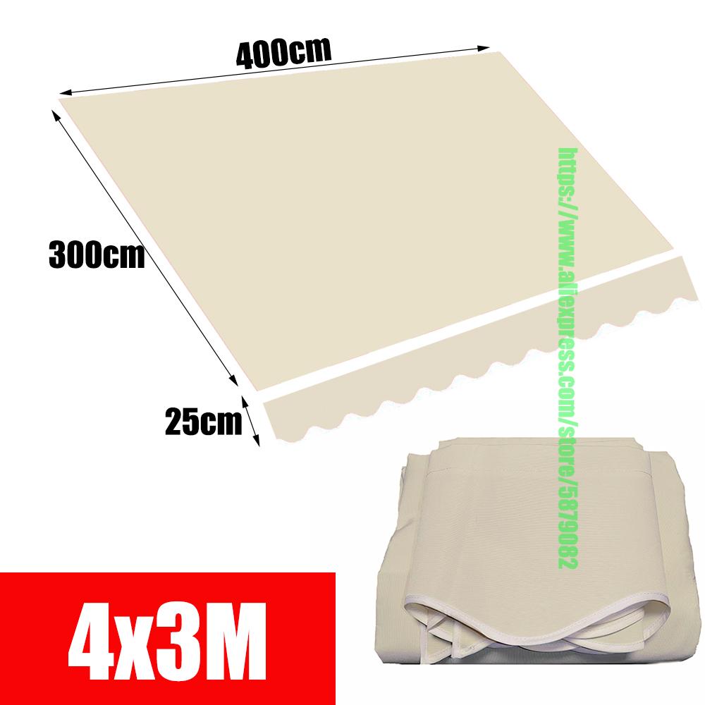Cream Color Solid Beige Canopy Replacement Cloth Poly Fabric Outdoor Awning Waterproof Material Store Banner UV Block