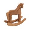 Pine Wooden Rocking Horse Ornament Light Brown Hand Carved Wood Figurine  Bedroom Table Decor