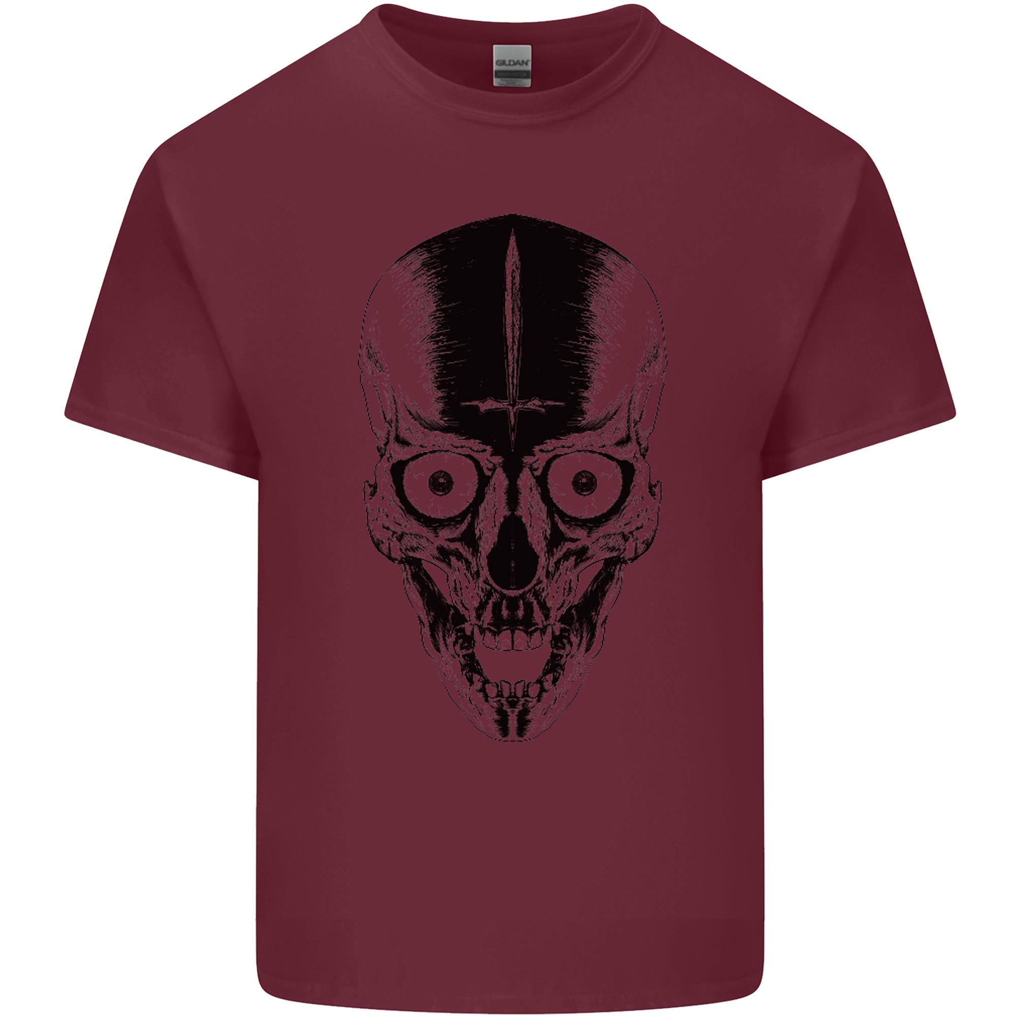 Skull With a Sword Gothic Heavy Metal Rock Unisexs Light Cotton TShirt S