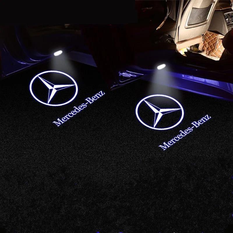 CSG1 2X Led Car Door Welcome Light Projector Logo for Mercedes Benz W205 AMG W176 W177 W212 W166 Interior Mouldings TYD-BECHI