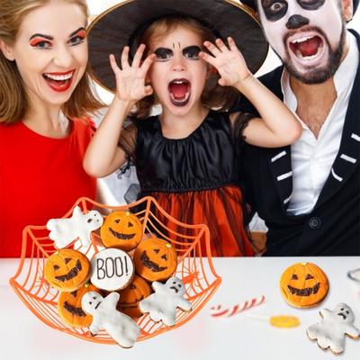 Halloween Dekorative Spinnennetz Süßigkeiten-Fruchtschale Halloween Spinnennetz Lebensmittelaufbewahrungskorb Holloween Zubehör Spinnennetz Süßigkeitenschale