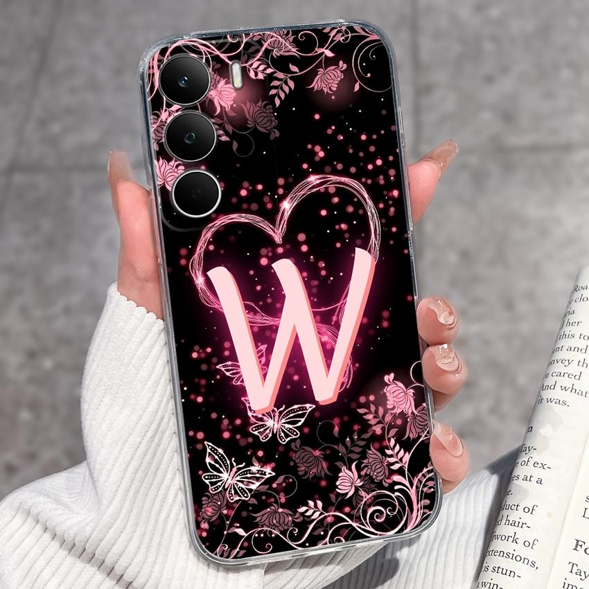 For Realme C71 C67 C65 C63 C61 C55 C53 C35 C85 Pro C75 C75x Phone Case Pretty Love Heart Letters Soft Housing Transparent TPU Silicone Anti Drop Shell