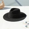Men's Large Size 100% Wool Fedoras Hat Women Vintage Western Jazz Cowboy Hat Autumn Winter Big Head Wide Brim Felt Hat 56-62cm