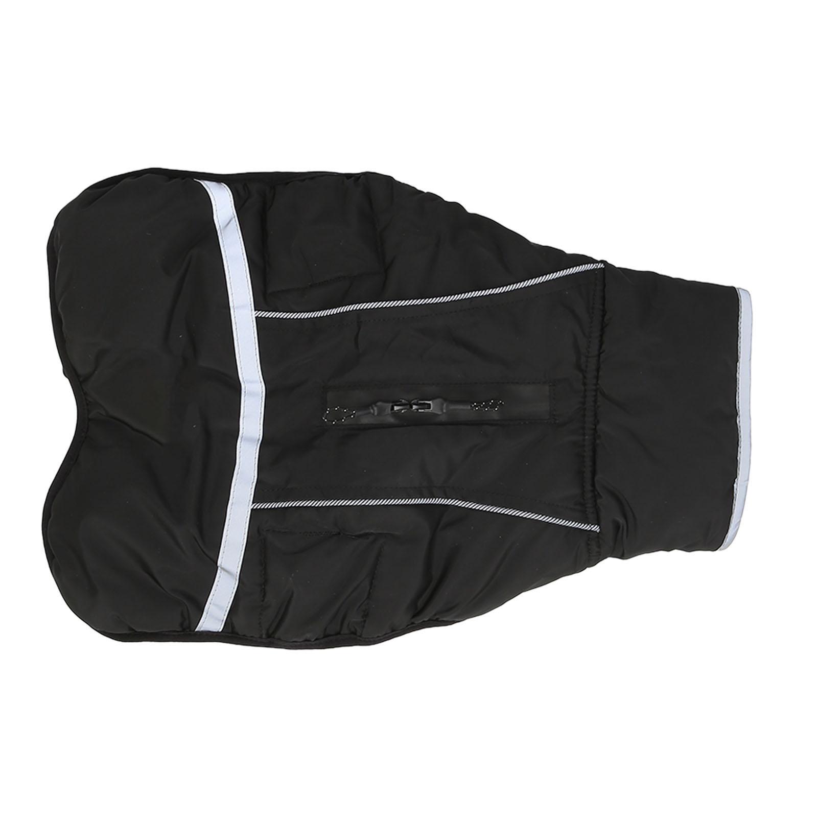 

Pet Plush Collar Warm Jacket Cotton Reflective Waterproof Loose Dog Autumn Winter Coat for Small Medium Dogs Black S