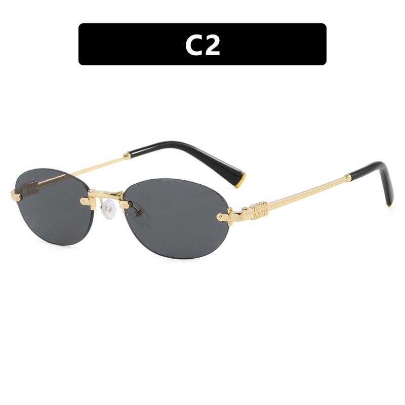 Retro Oval Frameless Sunglasses: 2025 Trendy European & American Style for a Chic Look