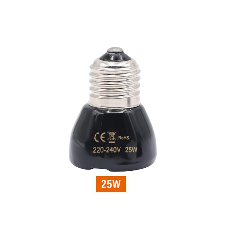 Pet Heating Light Bulb 25W 50W 75W 100W Mini Infrared Ceramic Emitter Heat Light Lamp Bulb For Reptile Pet Brooder 220V