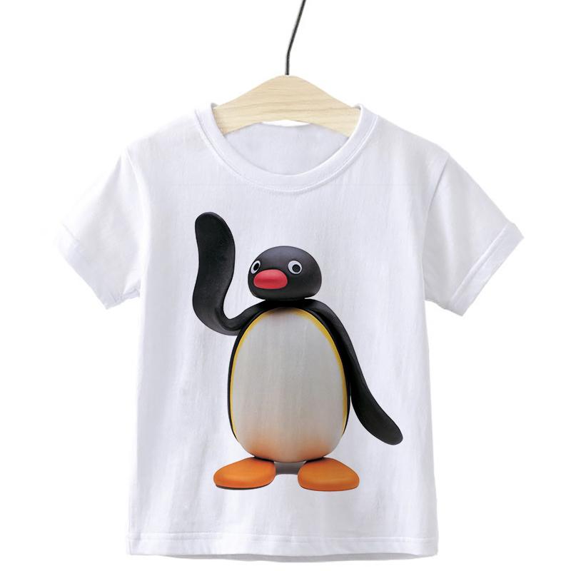 

Дитяча футболка Діти для дівчаток Хлопчиків Дівчатка Дитячі сорочки Дитина Малюк Пінгвін Сімейна вечірка Футболки Одяг Короткий 130cm