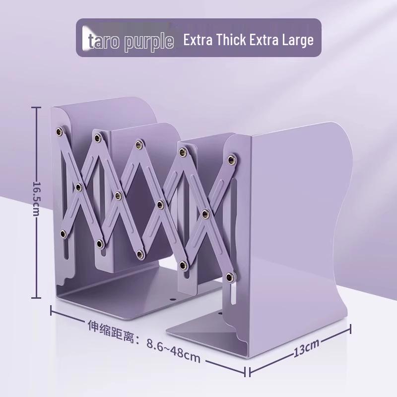 Integrated Desktop Book and Pen Holder Rack with Folding Bookends for Students