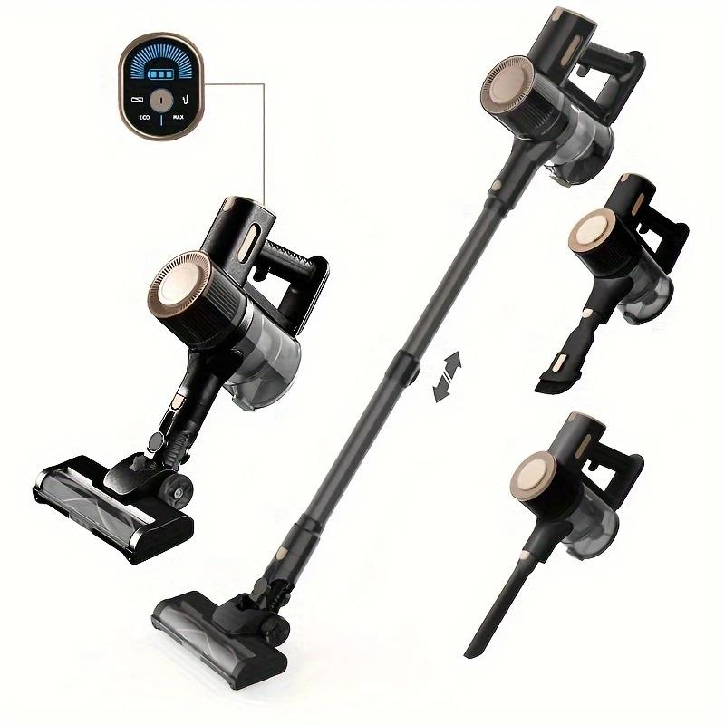 Household vertical wireless vacuum cleaner, pole vacuum cleaner, vacuum cleaner can be adjusted in three sections, easily cope w чёрный