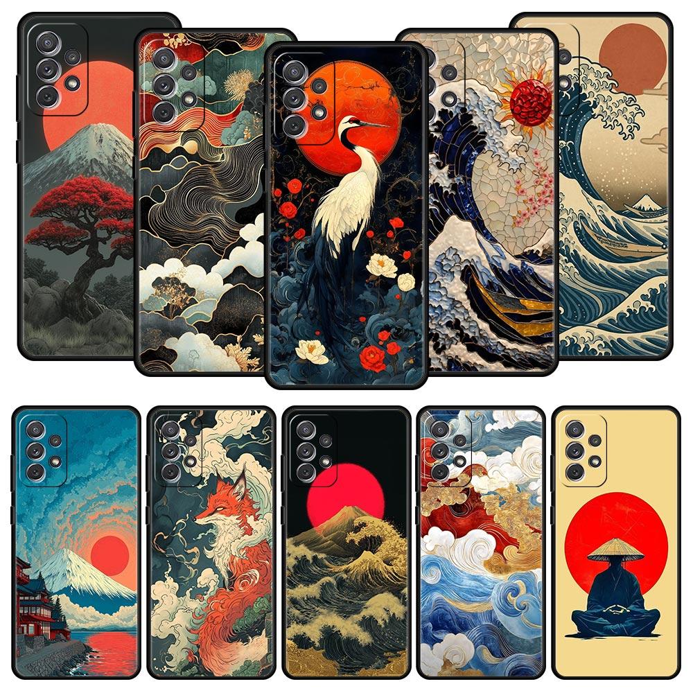 Japanese Style Art Japan Phone Case for Samsung A17 A13 A15 A25 A35 A51 A55 A71 A21S A11 A31 A41 A23 A53 A73 5G A03S A05s Cover