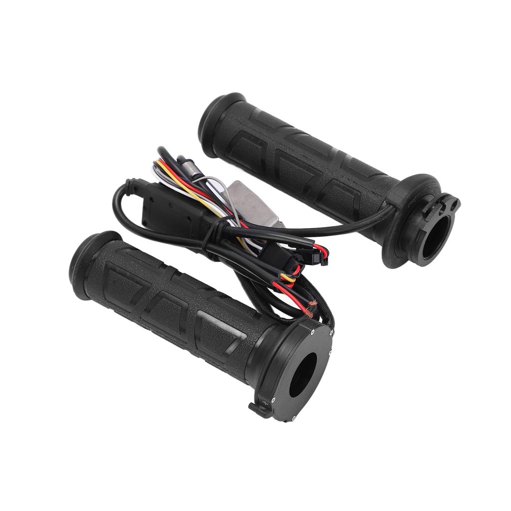 Pair Motorcycle Heated Grip 22mm 0.87in 50‑70 Celsius Intelligent Universal Black 12V Modification
