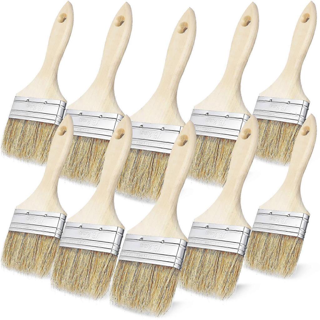 10 Pcs Painting Brush Wooden Handle Brush Pastry Brush Chip Brush Barbecue Brush Basting Brush for Cooking