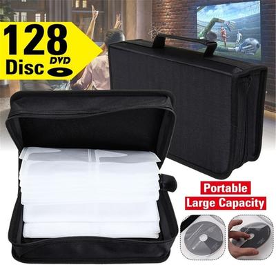 128 Discs DVD CD Holder Dustproof Storage Bags Zipper Album Storage Case Wallet Carrying Bag Organizer Storage Bag