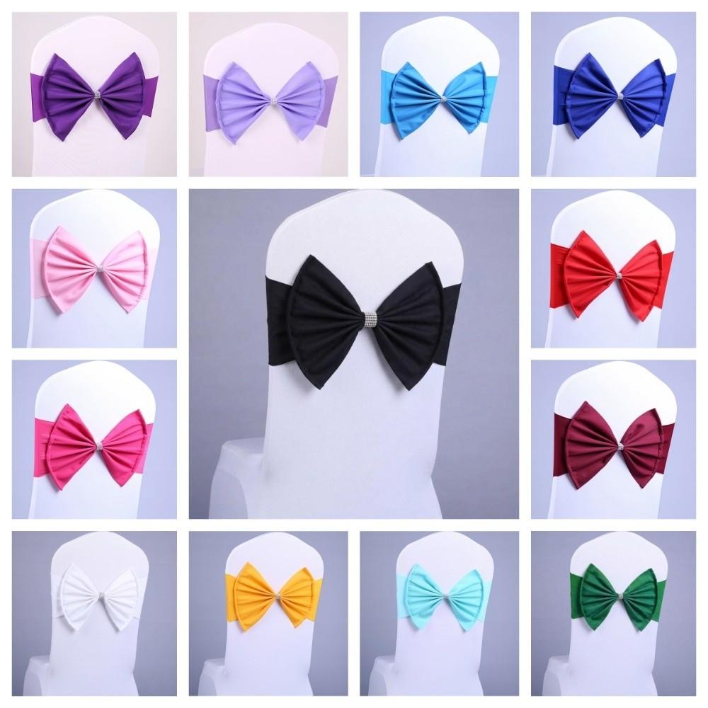 2pcs Multicolor Satin Chair Sashes Band Reusable Chair Back Ribbon Durable Chair Bow Tie  Birthday