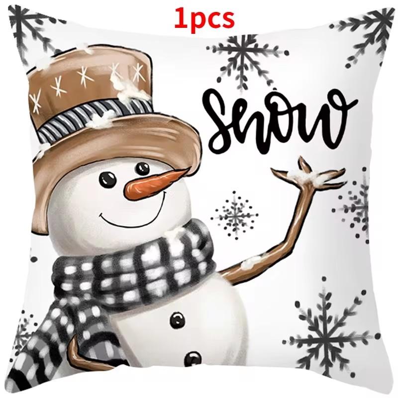 

45cm Merry Christmas Cushion Cover Pillowcase 2025 Christmas Decorations for Home Ornament New Year Christmas Decor 2025 Noel