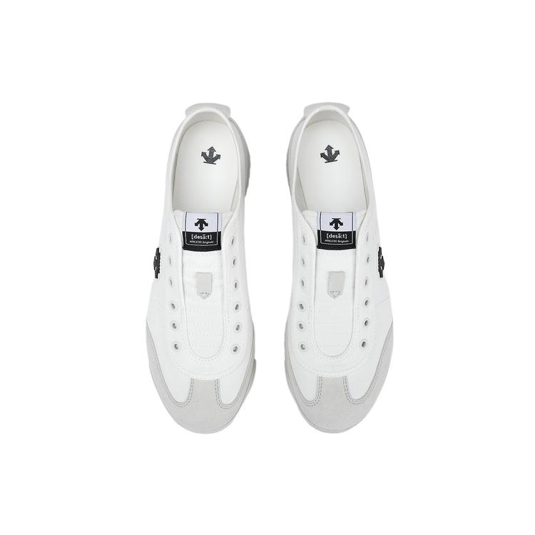 Descente Chron Tempo Fabric Synthetic Leather T-Head Shoes Classic Retro Low-Top Casual Shoes Men sneakers White D5231LSN25-WT