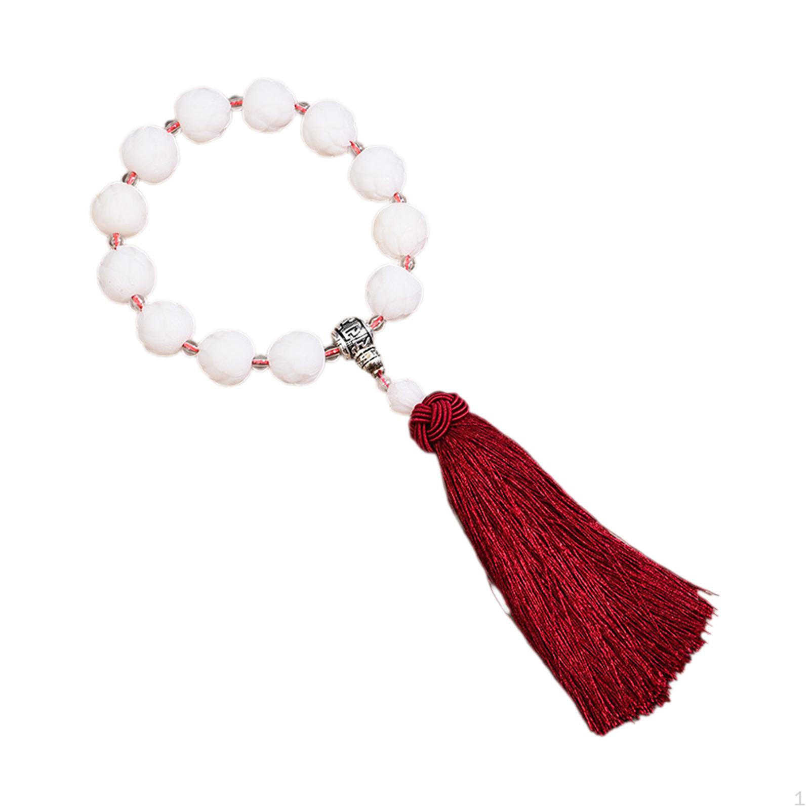 

Автомобильное зеркало заднего вида, кулон, бусины лотоса, подвесной орнамент, аксессуар, декор фэн-шуй, подарок для женщин и мужчин