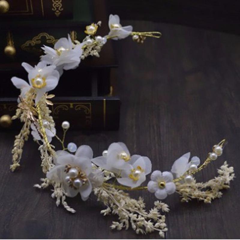 Bride Wedding Tiara Full Of Stars Dried Flowers Headwear Wedding Accessories Headband Garland Romant