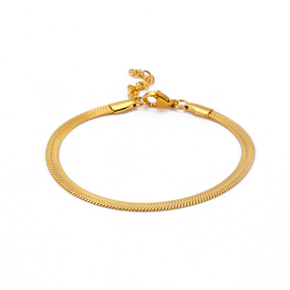 Trendy Classic Snake Chain Bracelet Gold Width 2/3/4/5MM Stainless Steel Chain Bracelets For Women Men Jewelry