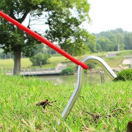 16 ks stan z hliníkové slitiny kolík s ostrou špičkou Heavy Duty světlé barvy lehká venkovní kempingová stříška Větruodolná, zahnutá zem na hřebíky, příslušenství ke stanu