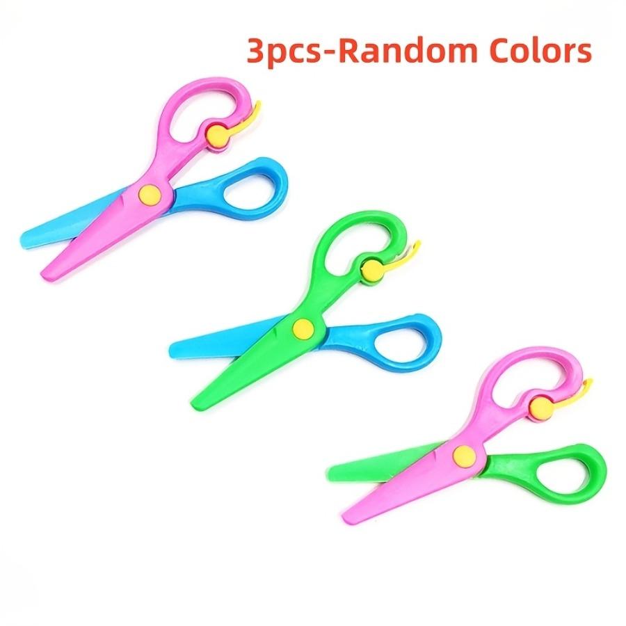 3/6pcs Plastic Safety Art Scissors Set, Suitable for Students' DIY Paper Cutting, Portable Small Scissors for School Art Projects