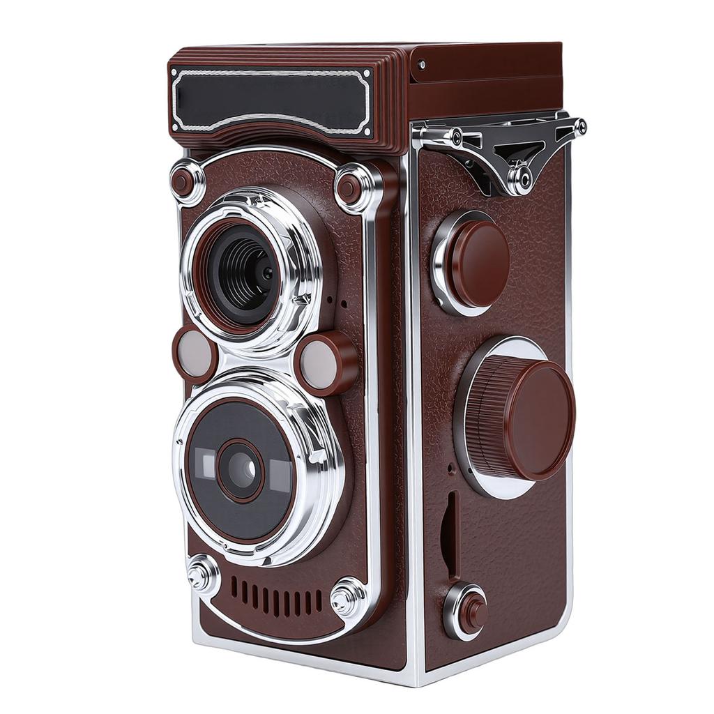 Vintage Digital Camera Portable TLR Retro 2.7K Video 24MP Autofocus Vlog Camera Manual Joystick for Beginners Teens Adults