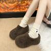 Women's Baotou lightweight and comfortable a footstirrup heightening winter warm cold padded non-slip wear-resistant leisure cotton slippers