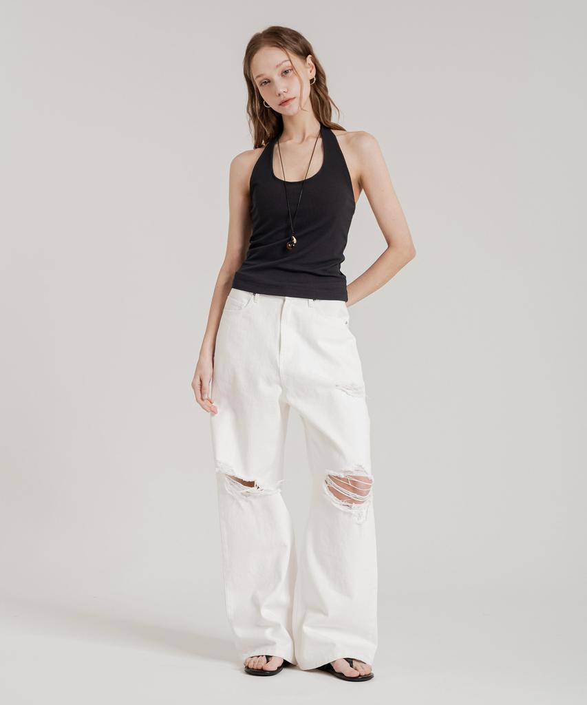 SSIN AND LEE Sleek Halterneck Sleeveless Charcoal