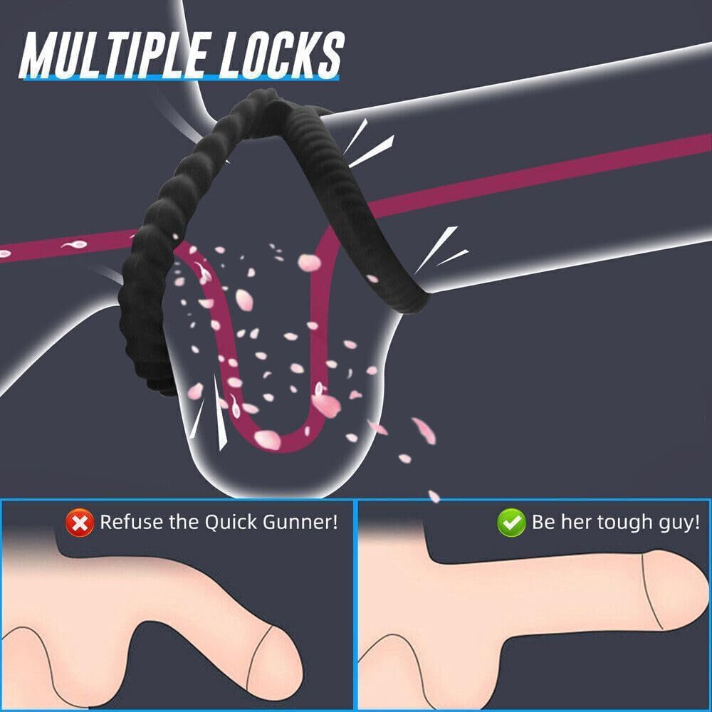 Male Pleasure Couples Erection Penis Ring Sex Penis Ring Cock Ring Adjustable Rubber Penis Ring for Male Sensual Pleasure