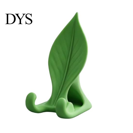 Cute Desk Gadgets Leaf Shaped Phone Stand, 3D Printed Mobile Holder with Double Stable Cell Mount Hook Support, Creative Hands Free Video Cradle,