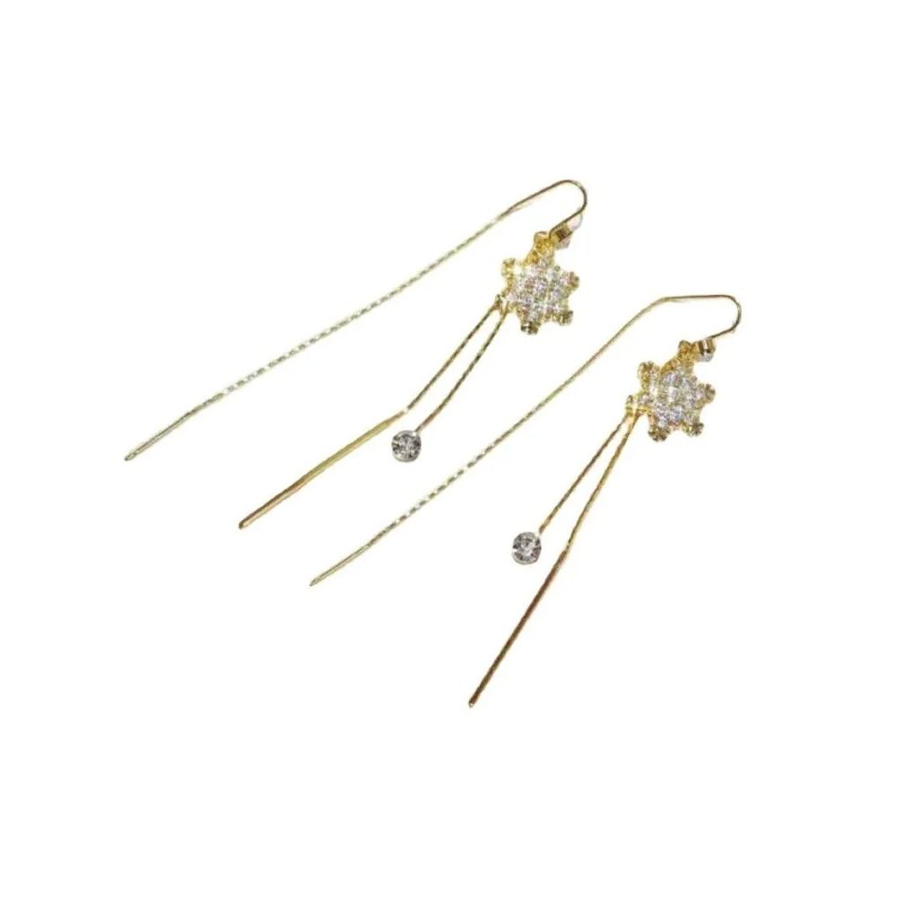 Quastenohrringe Lange Fransen Hängeohrringe Mode Schneeblume Ohrfaden