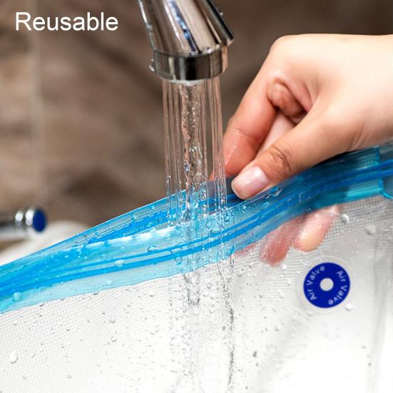 10Pcs Reusable Vacuum Seal Bags Food Grade BPA Free Leak Resistant Portable Easy To Use Vacuum Storage Bags