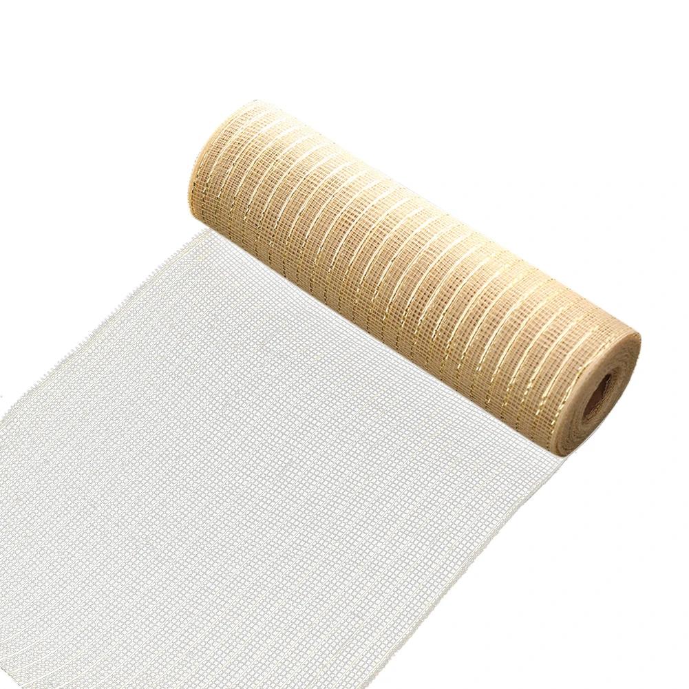 10 Yards Christmas Wreath Mesh Decorative Christmas Mesh Rolls Shiny Multifunctional Holiday Party Decoration Supplies