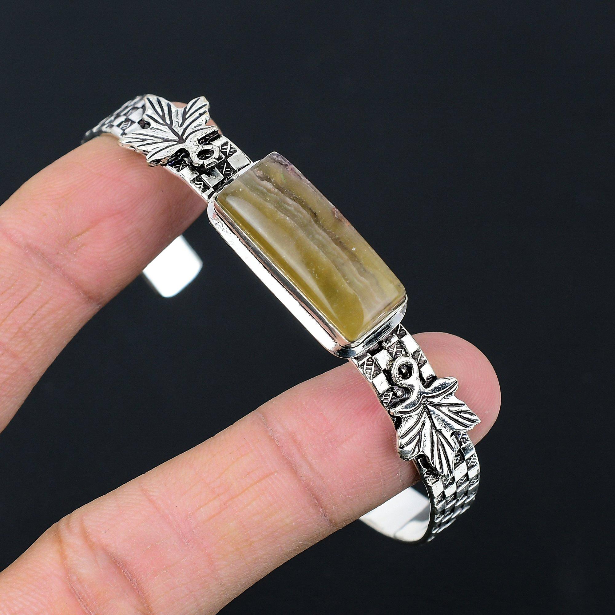 

Распродажа ко Дню матери Браслет-бенгл из стерлингового серебра с мультифлюоритовыми драгоценными камнями для свадьбы Adjustable