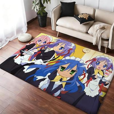 Kawaii Anime Lucky Star Izumi Konata Mata podłogowa Przytulna flanelowa Miękka Gruba Antypoślizgowa Mata Do salonu Sypialni Kuchni Dekoracyjne Dywaniki