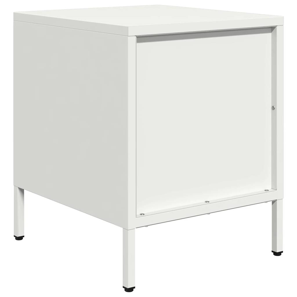 Vidaxl Szafki Nocne, 2 Szt., Białe, 35X39X43,5 Cm, Stal