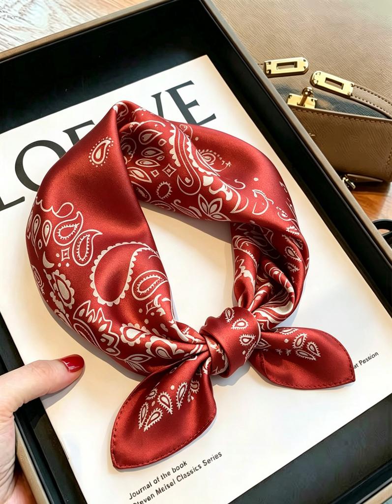 [111 mulberry silk] Bonas women's silk small square scarf silk scarf 11 new autumn and winter gift mother small scarf