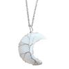 Moon Pendant Necklace Natural Resin Spiritual Gemstone Jewelry