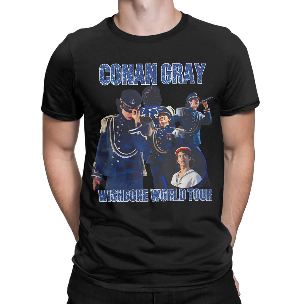 Conan Gray Wishbone World Tour Pánská Dámská Trička Cool Trička Krátký Rukáv Kulatý Výstřih Bavlněná Topy