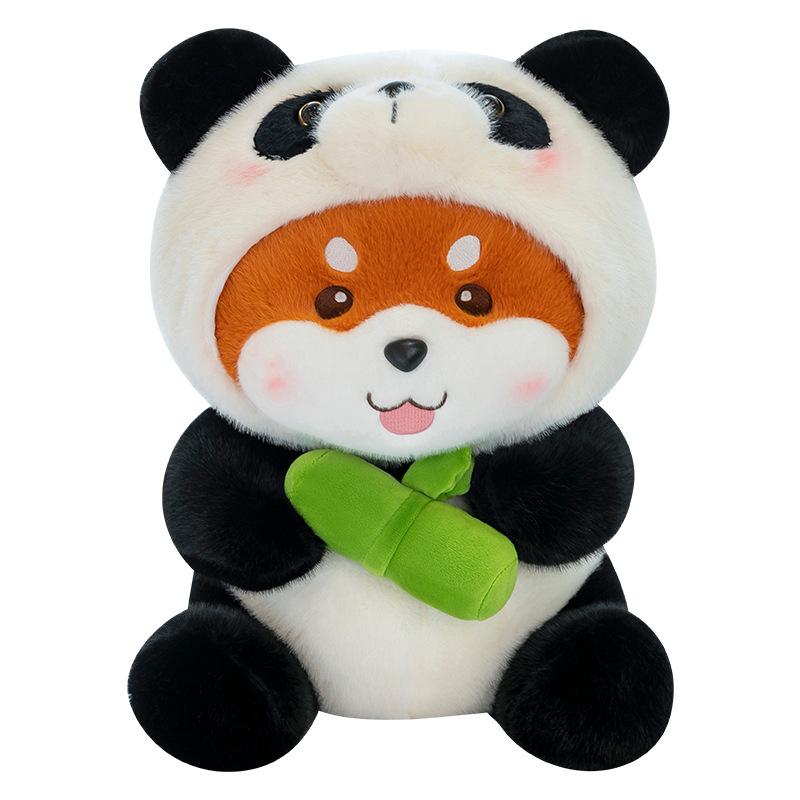 New Bear Chai Yuanyuan Doll Giant Panda Turns Into Raccoon Plush Toy Holding Bamboo National Treasure To Give Children's Gifts
