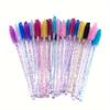 50pcs/bag Makeup Brush Lash Swans Crystal Eyelash Applicator Disposable Diamond Handle Nylon Mascara Wands Brush Cosmetic Brushes, YGirlash