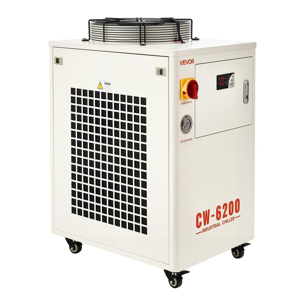 Industrial Water Chiller, 5000W, Industrial Water Cooler Cooling System with Compressor, 15L Tank Capacity, 70 L/min Max Flow Rate, Laser Chiller, for