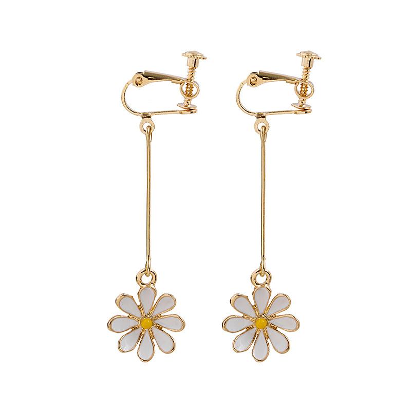 Cute Small Flowers Drop Earrings For Women Sweet Fashion Korean Daisy Sunflower Female Pendant Ear Gifts Jewelry